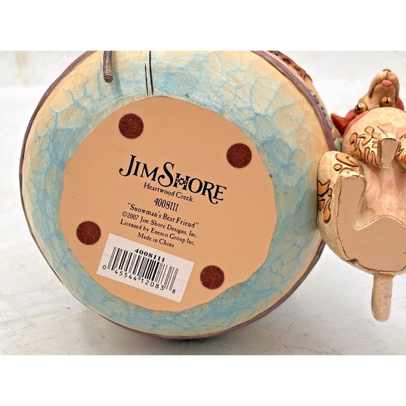 JIM SHORE Snowman's Best Friend w/ Dog Figurine Heartwood Creek 4008111 NOB 2007 - Picture 13 of 16